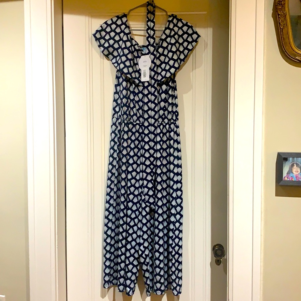 Never-worn navy and white jumper. Size small.